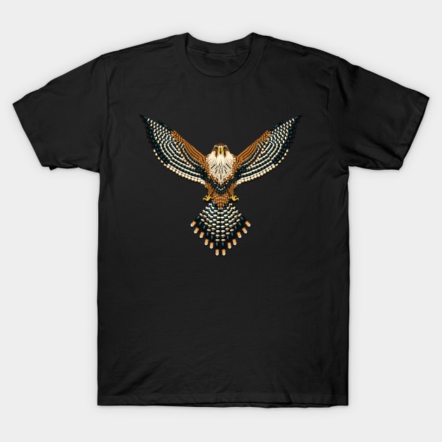 Beadwork Aplomado Falcon T-Shirt by NaumaddicArts